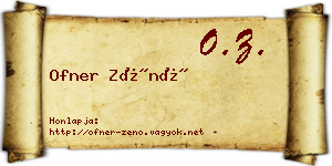 Ofner Zénó névjegykártya